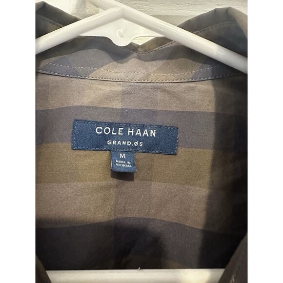 Cole Haan Shirt Men’s Medium Blue Gray Oxford Long Sleeve Button Up Grand OS - Picture 3 of 10